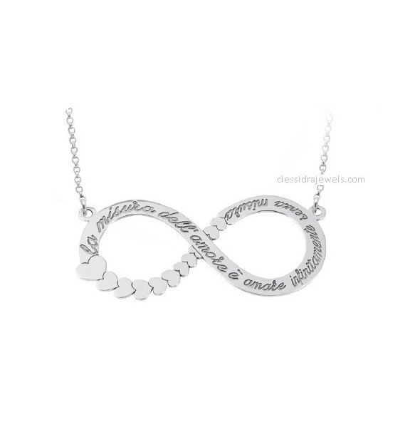 COLLANA PERSONALIZZATA CON INCISIONE INFINITO AMORE - SILVER 5.5 CM