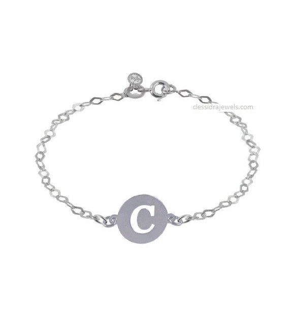 BRACCIALE PERSONALIZZATO CON INIZIALE BABY - SILVER 1.5 CM