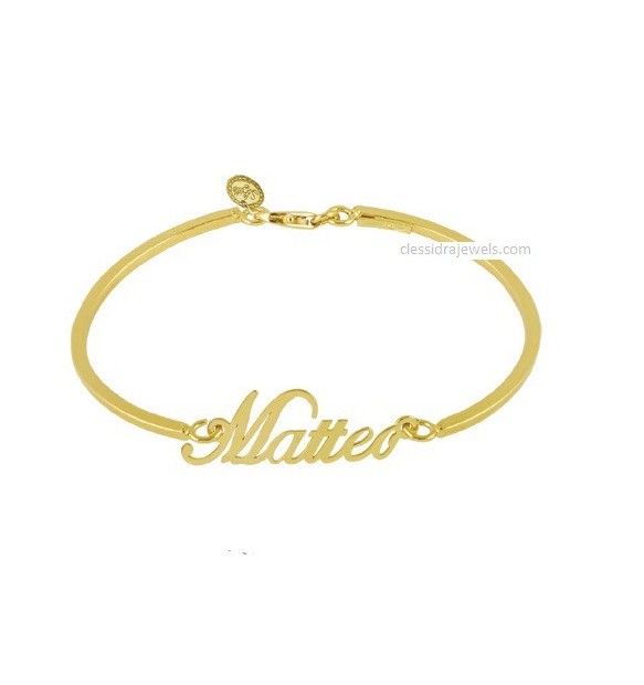 BRACCIALE PERSONALIZZATO CON NOME BABY - DORATO 2.5 CM