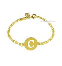 BRACCIALE PERSONALIZZATO CON INIZIALE BABY - DORATO 1.5 CM