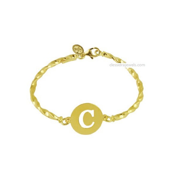 BRACCIALE PERSONALIZZATO CON INIZIALE BABY - DORATO 1.5 CM