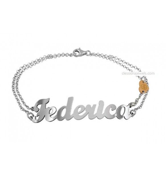 BRACCIALE PERSONALIZZATO CON NOME - NOME SILVER 5 CM