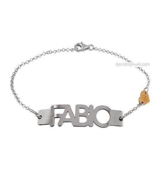 BRACCIALE PERSONALIZZATO CON NOME - NOME SILVER 4 CM