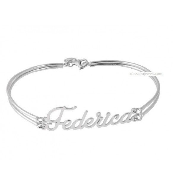 BRACCIALE CON NOME PERSONALIZZATO - NOME SILVER 4 CM