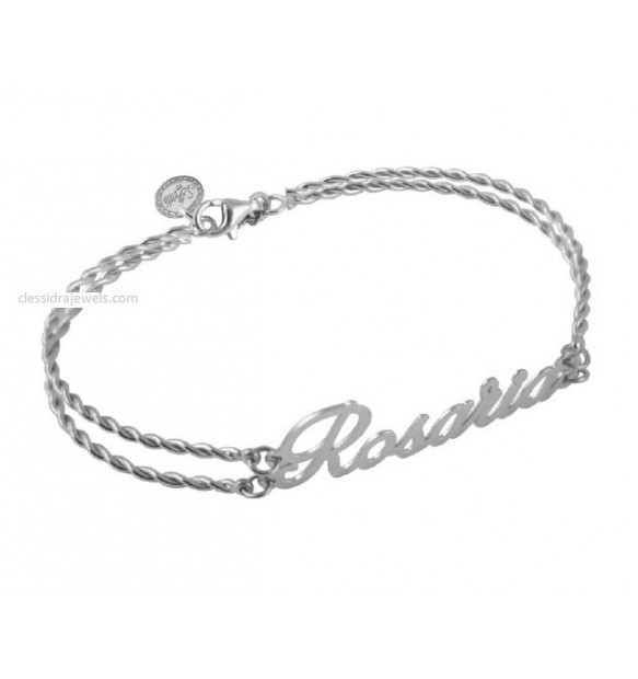 BRACCIALE CON NOME PERSONALIZZATO - NOME SILVER 4 CM