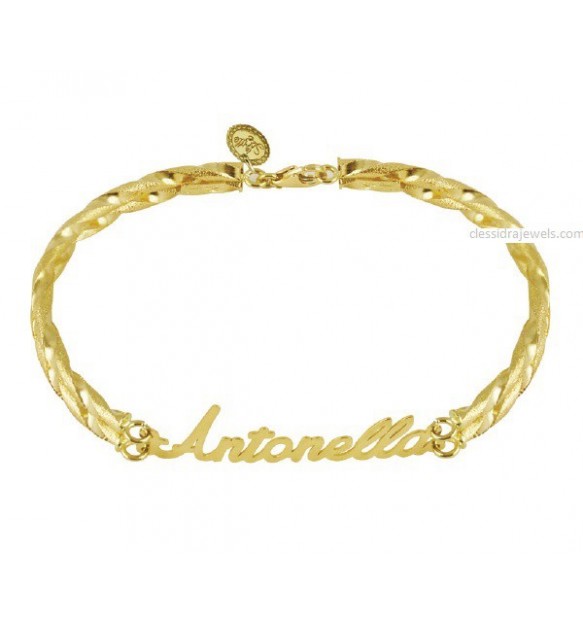 BRACCIALE CON NOME PERSONALIZZATO - NOME DORATO 3.5 CM