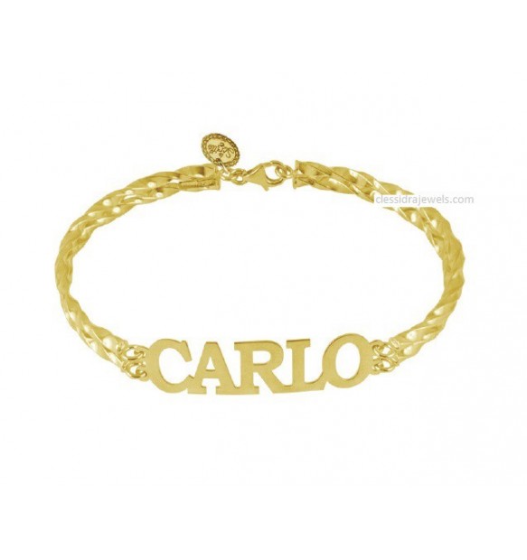 BRACCIALE CON NOME PERSONALIZZATO - NOME DORATO 3.5 CM