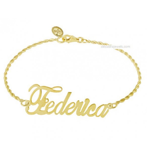 BRACCIALE CON NOME PERSONALIZZATO - NOME DORATO 4 CM