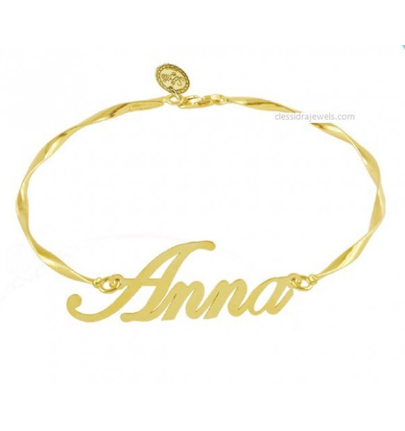 BRACCIALE CON NOME PERSONALIZZATO - NOME DORATO 4 CM