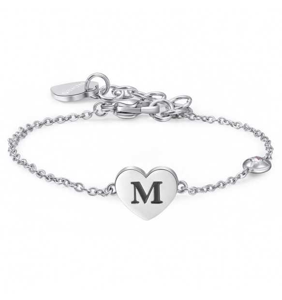 Bracciale Sagapo Click lettera M donna SCK130