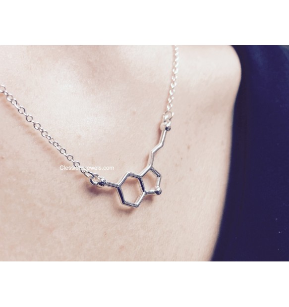 COLLANA DONNA MOLECOLA SEROTONINA MOLECOLA DELLA FELICITA'