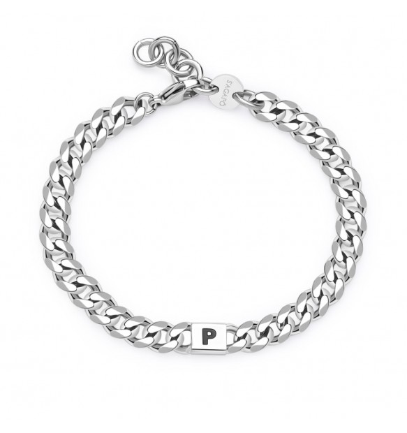 Bracciale Sagapo Monogram lettera P uomo SMG26