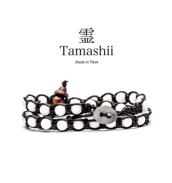 BRACCIALE TAMASHII LUNGO AGATA BIANCA BHS600-14