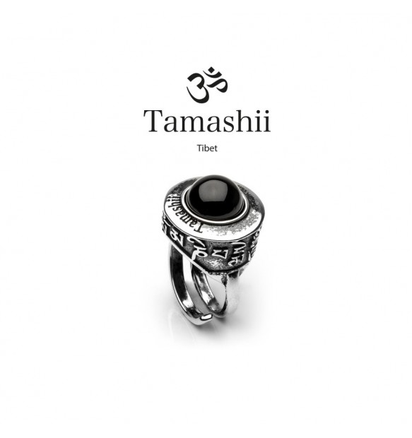 Anello Tamashii pan zvaa rhs903-01 argento e onice