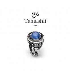 Anello Tamashii pan zvaa rhs903-18 argento e agata blu