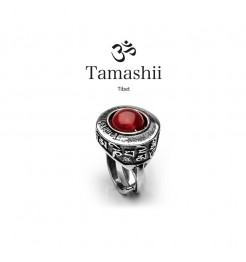 Anello Tamashii pan zvaa rhs903-124 argento e agata rossa
