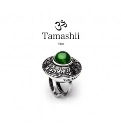 Anello Tamashii pan zvaa RHS904-12 argento e agata verde