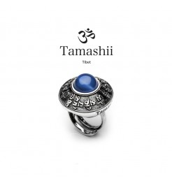 Anello Tamashii pan zvaa rhs903-18 argento e agata blu