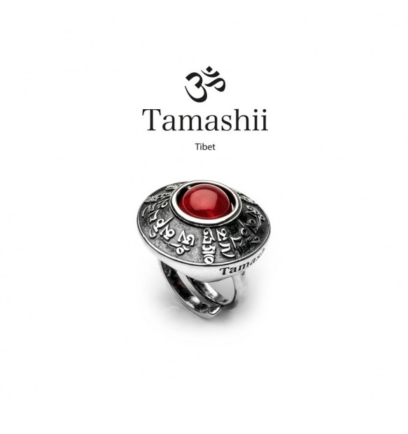 Anello Tamashii pan zva RHS904-124 argento e agata rossa