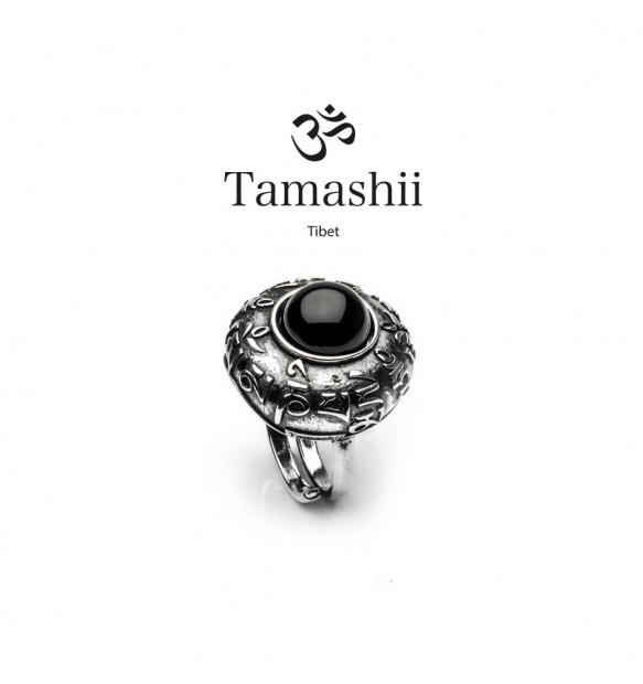Anello Tamashii rig zva RHS905-01 argento e onice
