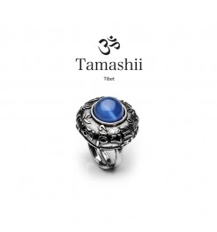 Anello Tamashii rig zva RHS905-18 argento e agata blu