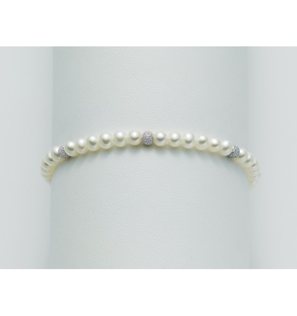 Bracciale di perle Yukiko in oro bianco PBR836BY