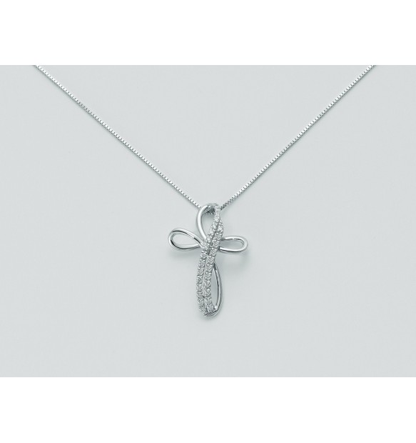 Collana Yukiko croce pendente con diamanti CLD2259Y
