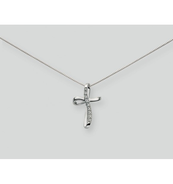 Collana Yukiko croce pendente con diamanti CLD745Y