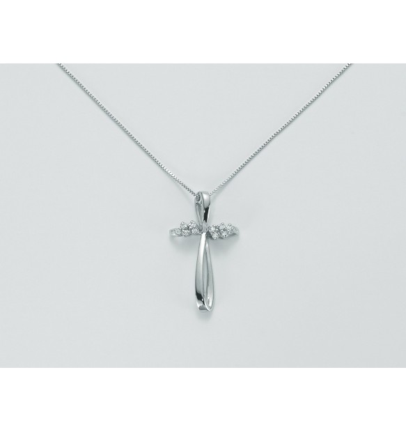 Collana Yukiko croce pendente con diamanti CLD3672Y