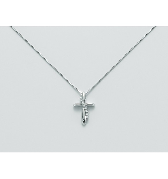 Collana Yukiko croce pendente con diamanti CLD3403Y