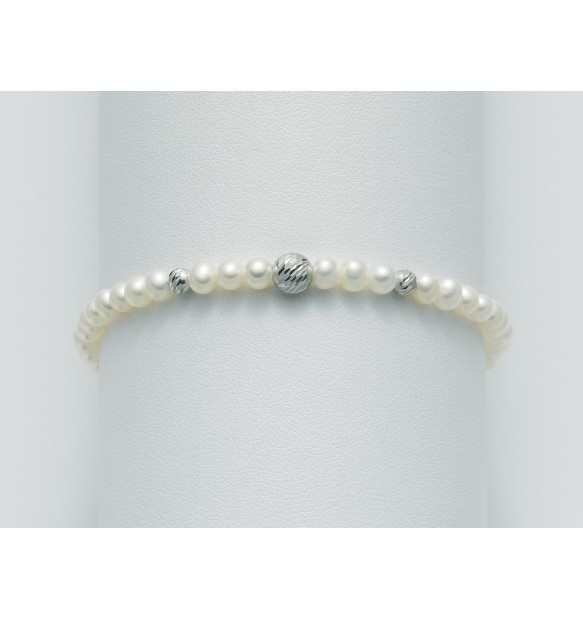 Bracciale di perle Yukiko in oro bianco PBR1564YX