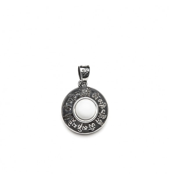 Collana Tamashii rig zva nhs1700-14 pendente argento e agata bianca