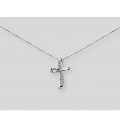 Collana Yukiko croce pendente con diamanti CLD745YX