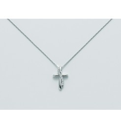 Collana Yukiko croce pendente con diamanti CLD3403YX
