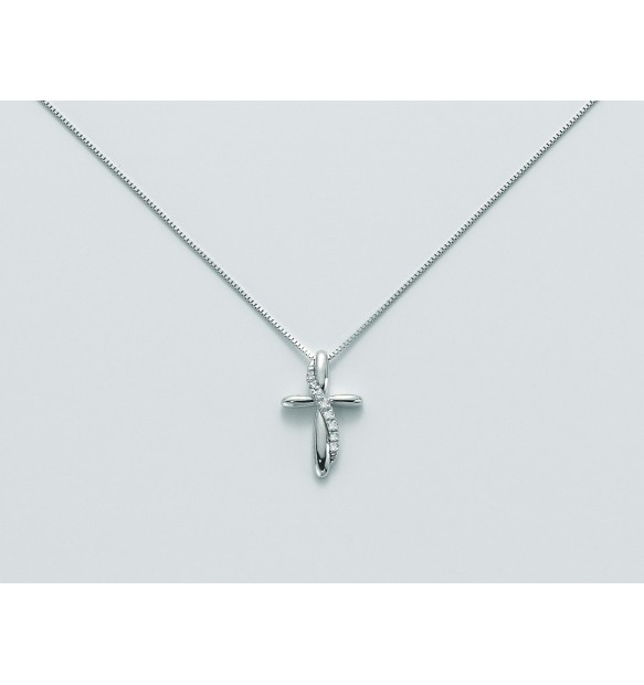 Collana Yukiko croce pendente con diamanti CLD3403YX