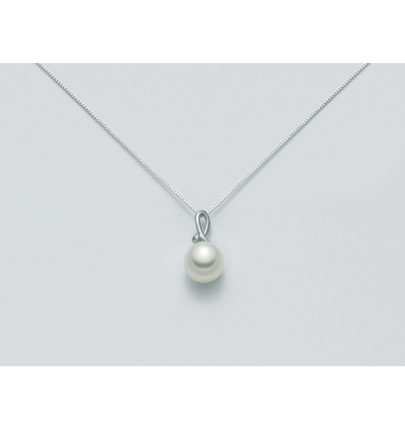 Collana Yukiko perla pendente con diamanti PCL1877YX