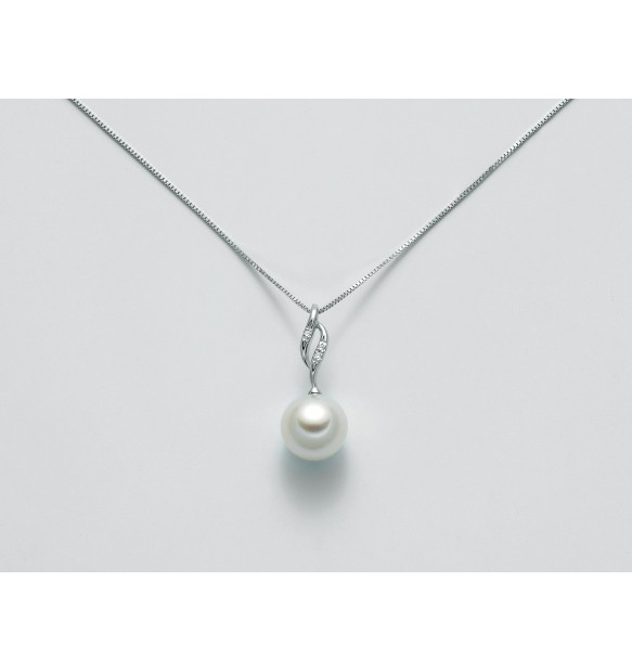 Collana Yukiko perla pendente con diamanti PCL5380Y
