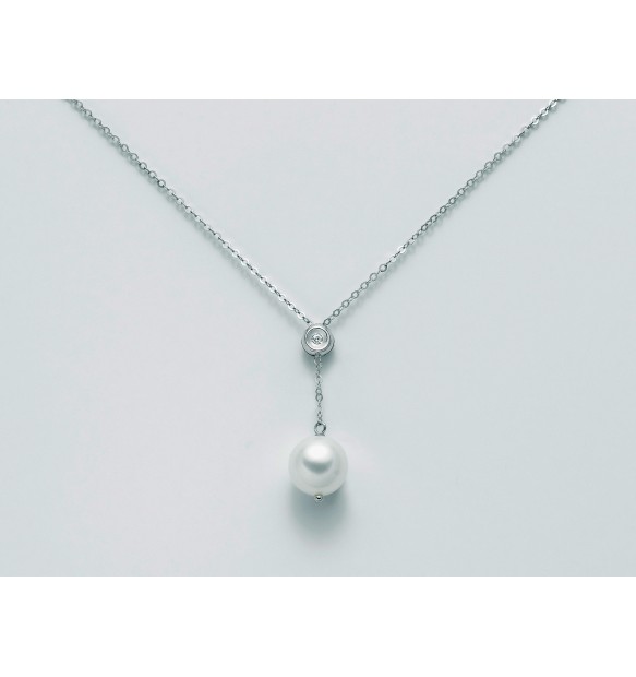 Collana Yukiko perla pendente con diamanti PCL5237Y