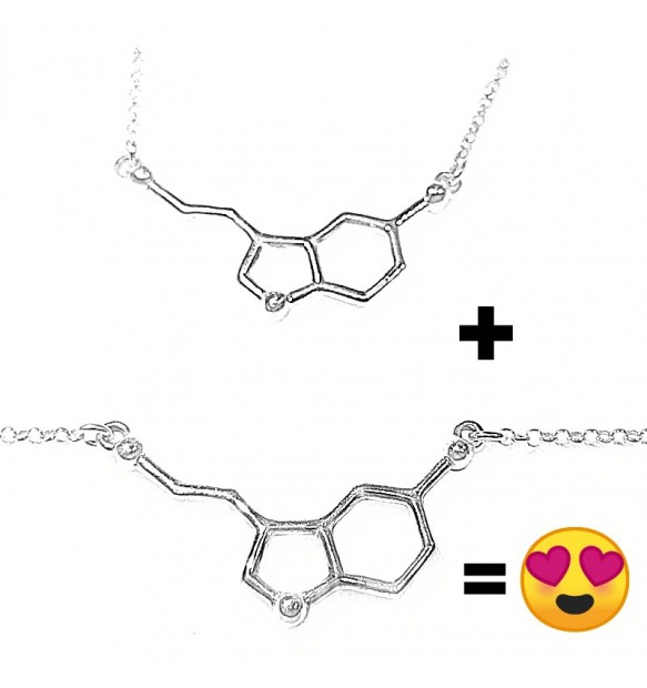 Kit Serotonina collana e bracciale molecola della felicità