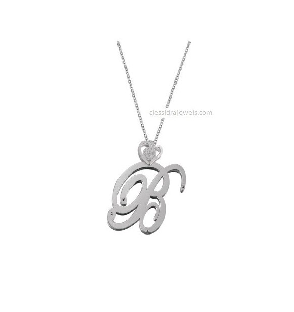 COLLANA CON INIZIALE PERSONALIZZATA - LETTERA SILVER 3 CM 